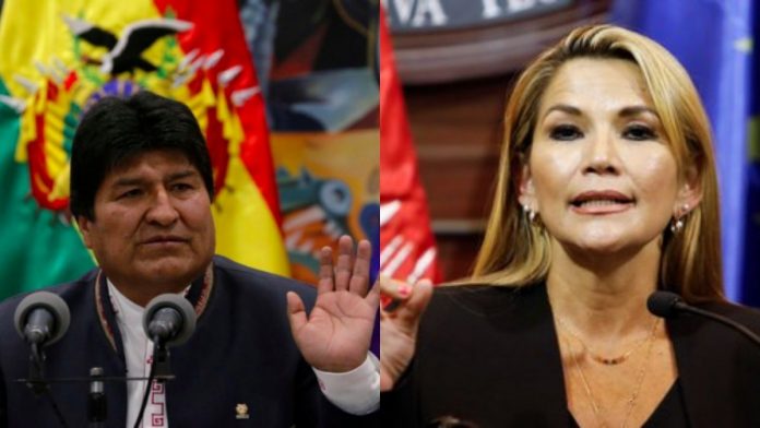Evo Morales y la presidenta de Bolivia