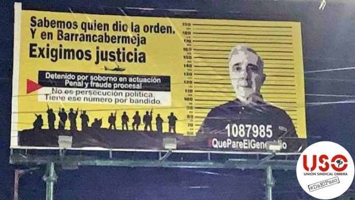Ordenan a la USO desmonte de valla sobre Uribe