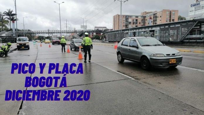 Pico y placa Bogotá diciembre 2020