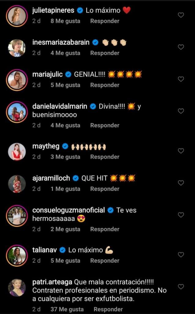 Comentarios de los famosos en la cuenta de Instagram de Andrea Guerrero.