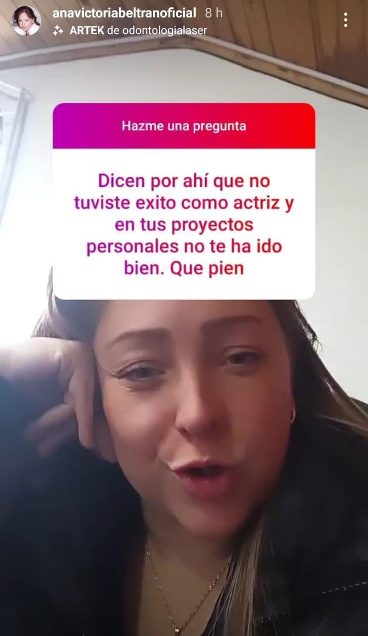 Ana Victoria Beltrán responde en Instagram