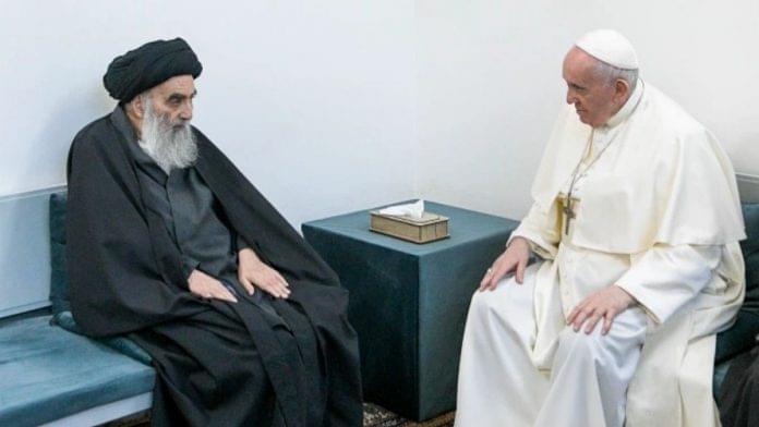 El Papa Francisco celebró un encuentro simbólico con el Gran Ayatolá Ali al SistaniCrédito AP Associated Press
