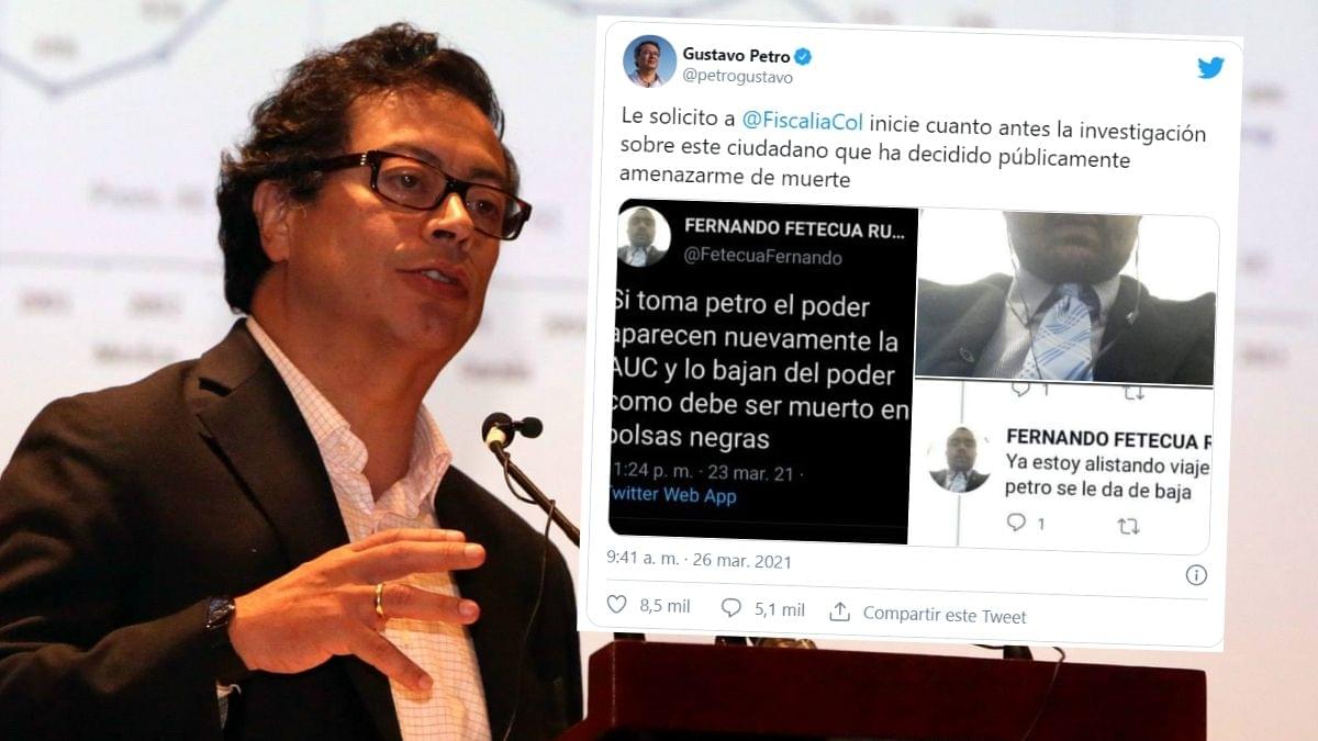 Gustavo Petro Denuncia Amenazas De Muerte Por Parte De Un Usuario De Twitter