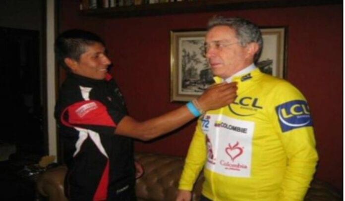 Nairo Quintana y Álvaro Uribe Vélez