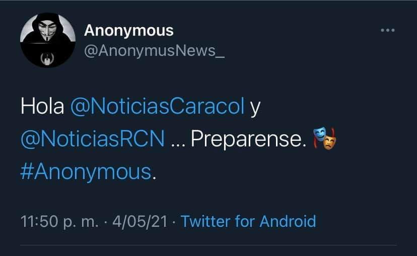 Anonymous contra RCN y Caracol