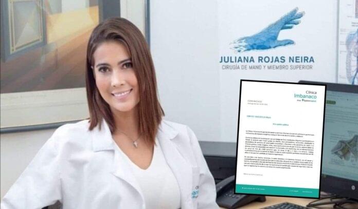 La doctora Juliana Rojas Neira se arrepiente de sus palabras