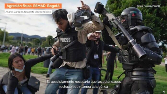 Agresión del ESMAD a la prensa en Colombia