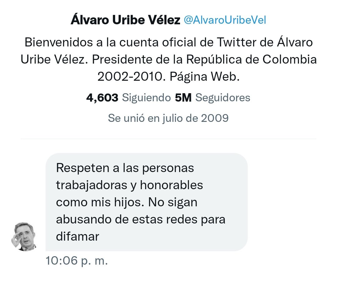 Mensaje de Álvaro Uribe contra Pluralidad Z.