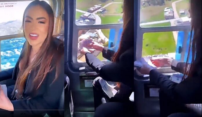 Epa Colombia lanza billetes desde un helicóptero