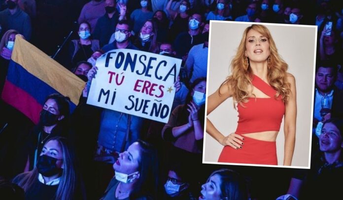 Alejandra Azcárate buscó siempre a Falcao en el concierto de Fonseca