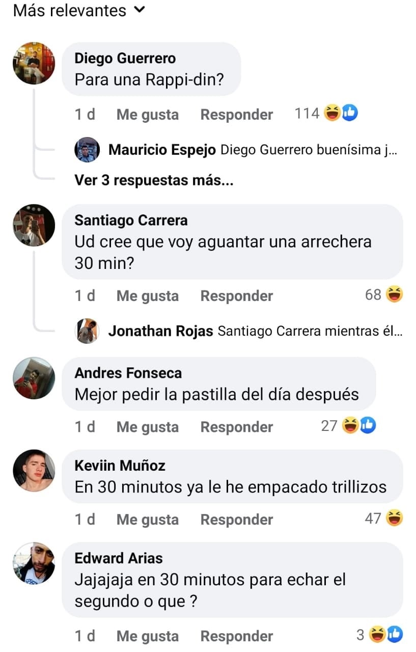 Comentarios de la publicidad de Rappi