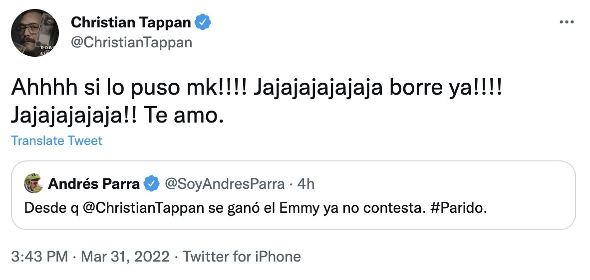 Christian Tappan se burló del trino de Andrés Parra