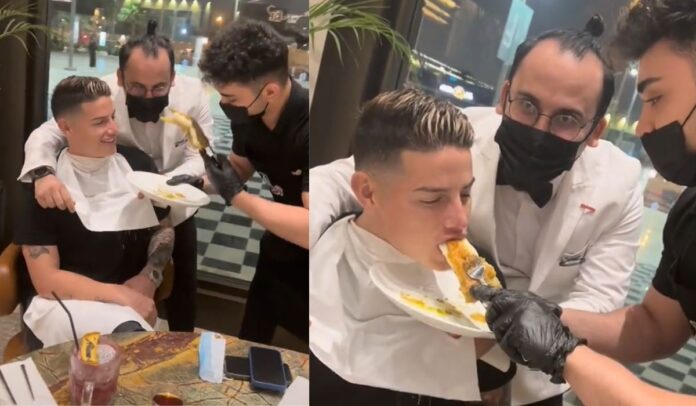 Polémicas imágenes de James Rodríguez en un restaurante en Catar