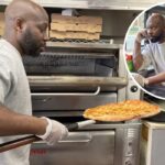 Mientras saca una pizza de Rock City Pizza, el propietario Joseph Charles dice que una forma de compensar el aumento de los costos de los alimentos y la mano de obra es dedicar más horas él mismo.