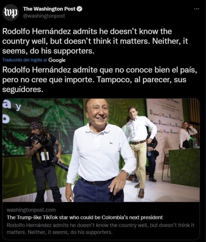 Rodolfo Hernández en The Washington Post