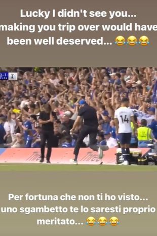 Antonio Conte subió esto a su cuenta de Instagram el domingo por la noche