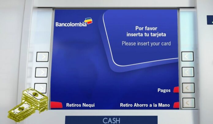 Cajero pantalla Bancolombia