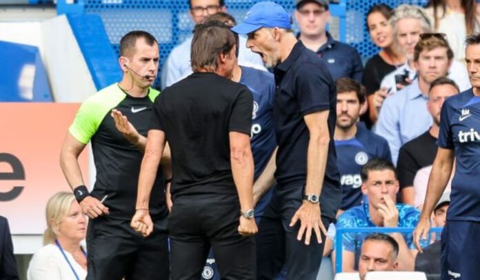 Conte y Tuchel se enfrentaron tras el gol del empate del Tottenham