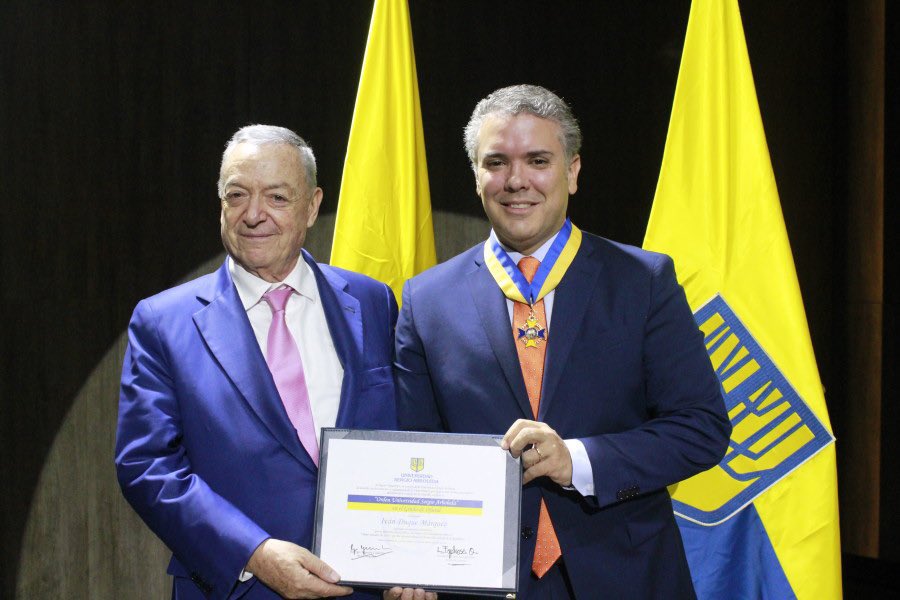 El rector Rodrigo Noguera de la Sergio Arboleda y el expresidente Iván Duque