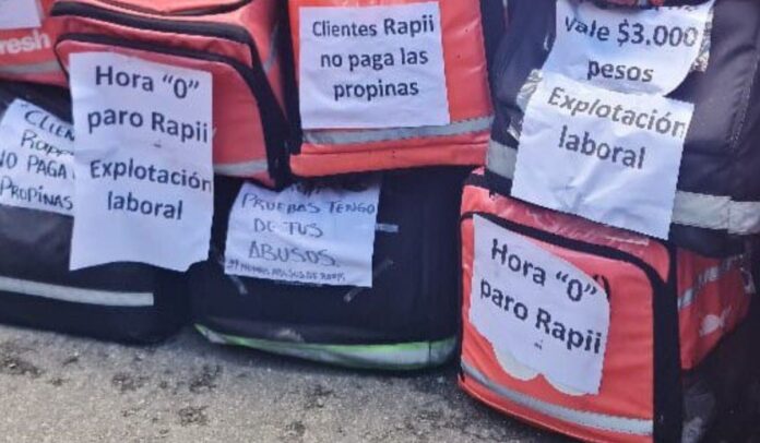Rappitenderos protestan por abusos laborales de Rappi