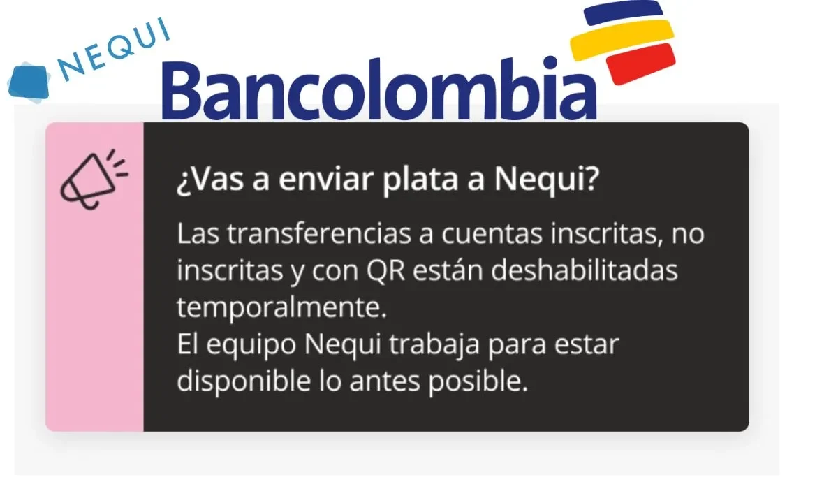 Bancolombia suspende trasferencias a Nequi