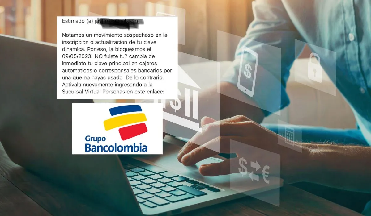 Correos masivos buscan robar cuentas Bancolombia