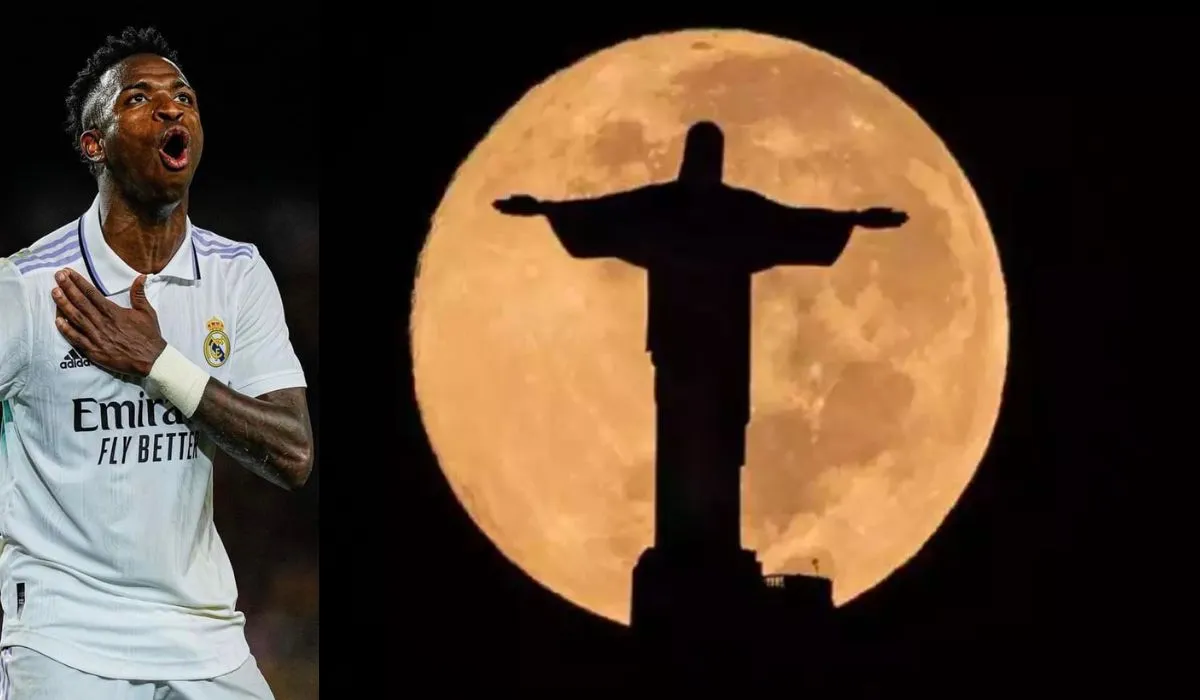 En la oscuridad la estatua de Cristo en Río