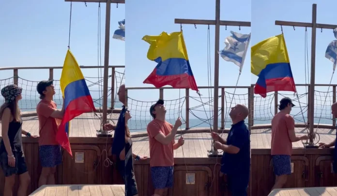 Daniel Quintero iza la bandera de Colombia en Israel
