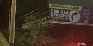 Concejal Lucas Cañas generó accidentes por valla política El concejal Cañas inició campaña para desacreditar al alcalde Daniel Quintero.