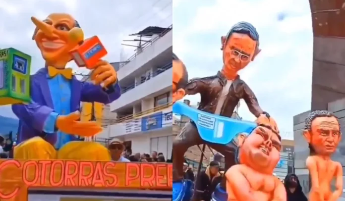 Algunos muñecos tuvieron relación con Iván Duque, el expresidente Uribe y el fiscal Francisco Barbosa.