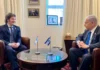 Javier Milei y el Primer Ministro del Estado de Israel, Benjamin Netanyahu, en Jerusalén