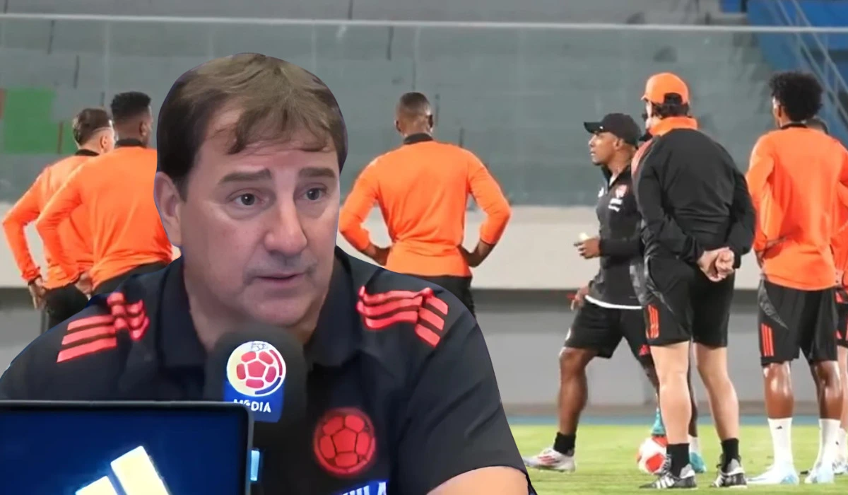 Néstor Lorenzo, técnico de la Selección Colombia, durante la rueda de prensa.