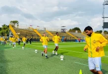 Real Cartagena se llevó un punto en su visita contra Tigres en Bogotá Christian Marrugo entrenando antes del partido contra Tigres