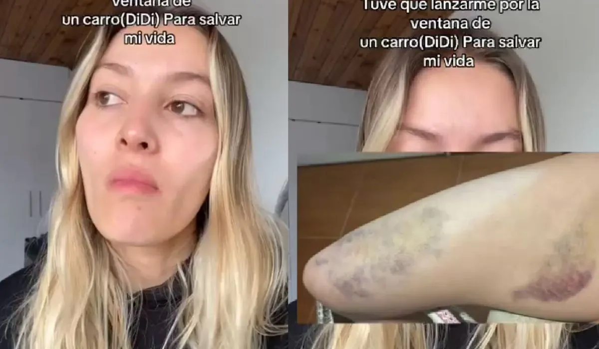 La mujer tuvo que lanzarse del vehículo en movimiento para salvar su vida.