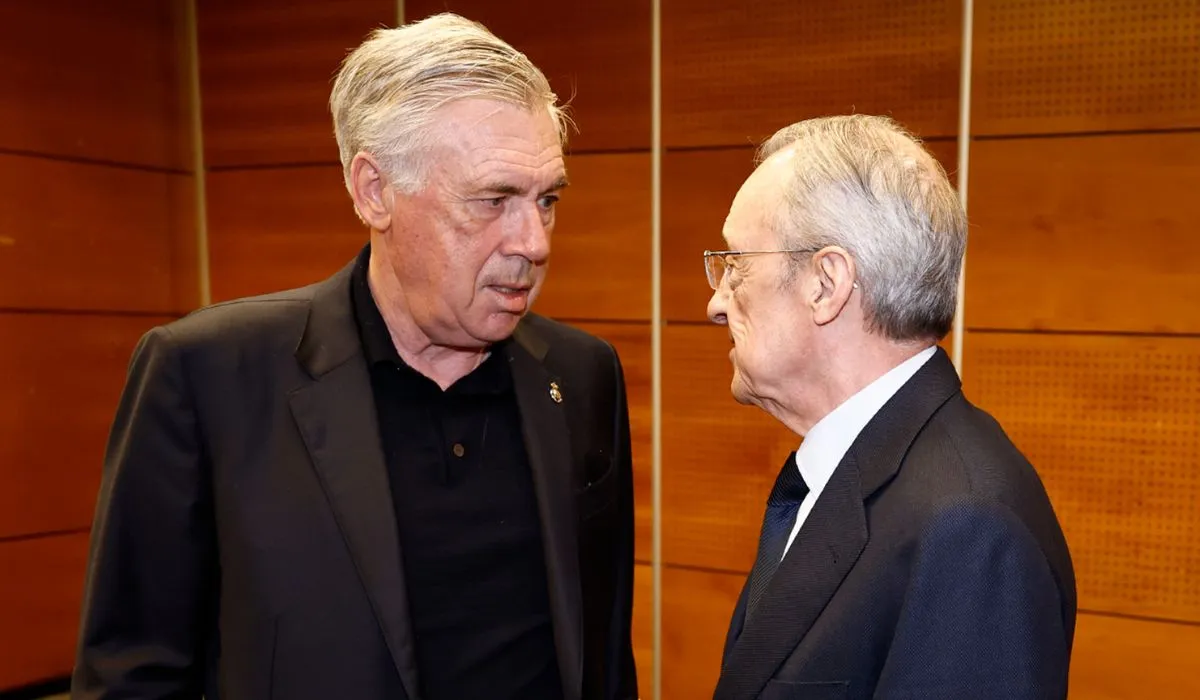 Carlo Ancelotti y Florentino Pérez