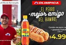 Olímpica fija precio de su combo de perro caliente para competir.