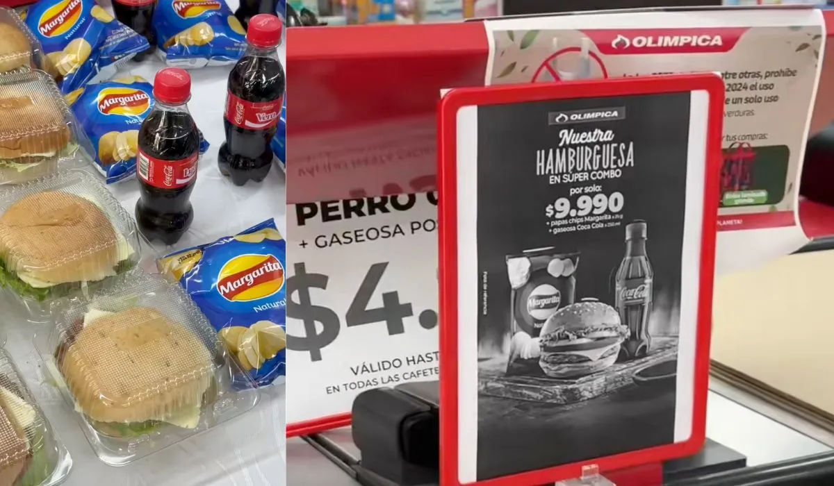 Olímpica vende combo de hamburguesa a $9.990 en toda Colombia