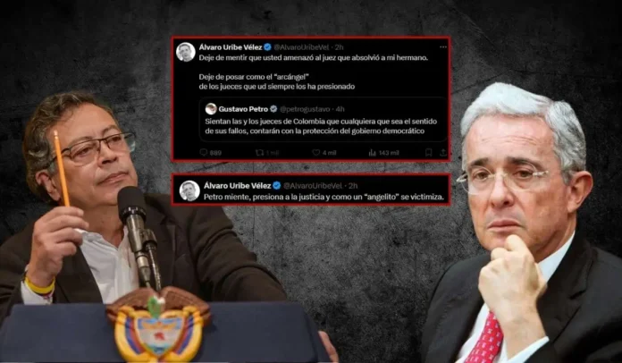Álvaro Uribe estalla contra Petro y lo acusa de manipular a los jueces