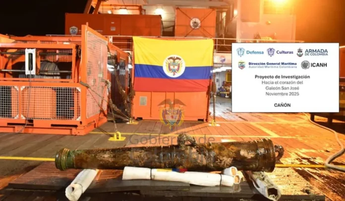 Cañón-encontrado-en-el-Galeón-Sán-José Cañón encontrado en el Galeón Sán José
