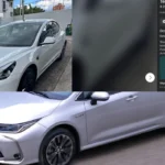 Tesla Model 3 junto a un Toyota Corolla