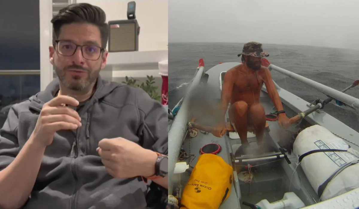 Nicolás Carvajal, remó más de 5.000 km solo en el Atlántico.