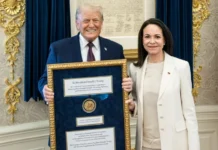 Trump contempla integrar a María Corina Machado en el futuro político de Venezuela Donald Trump y María Corina Machado